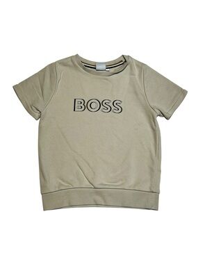 BOSS Kids Short Sleeve Tee in Light Beige with Logo